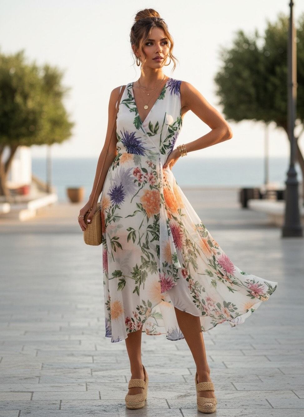 Calvin Klein Sheer Floral Dress Size 2